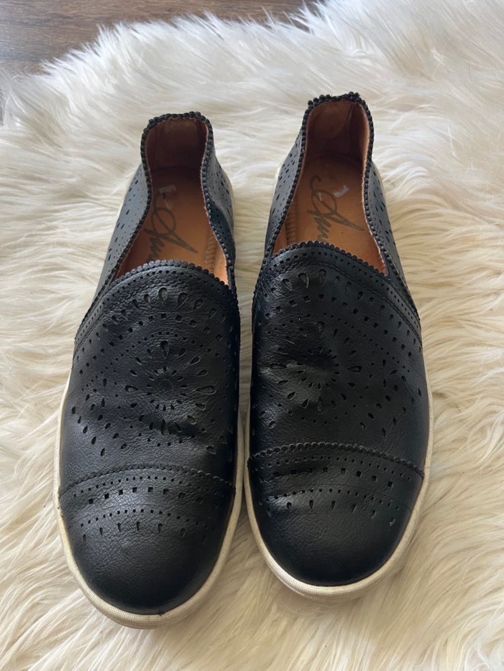 American Rag Black Perforated Slip On Loafers Women’s Size 9 Casual Flats